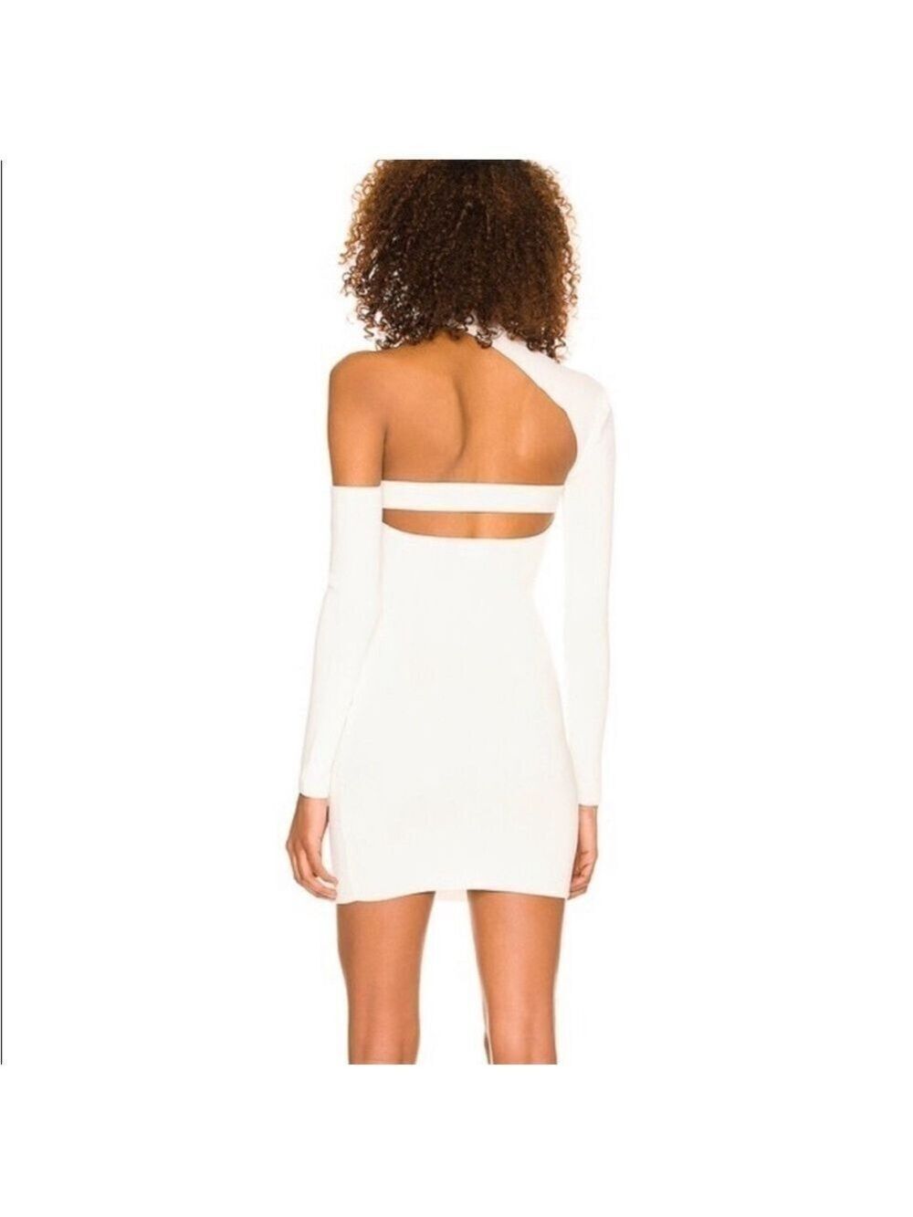 Superdown Kattie Cut Out One Shoulder Dress in White - Picture 5 of 5